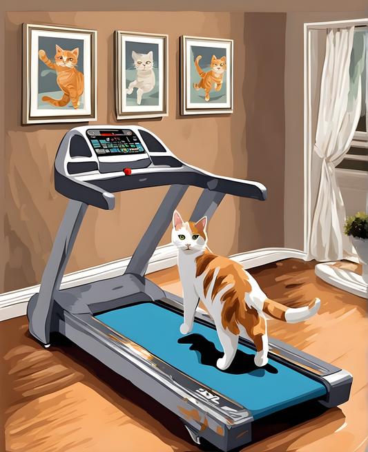 A cat on a Treadmill - Van-Go Paint-By-Number Kit