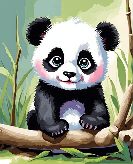A Cute Panda cub - Van-Go Paint-By-Number Kit
