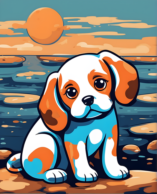 A Cute Sad Puppy - Van-Go Paint-By-Number Kit