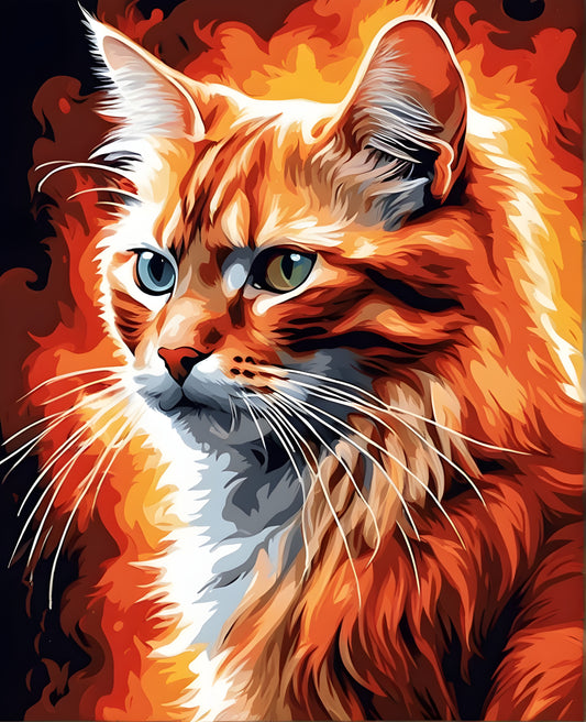 A fiery cat - Van-Go Paint-By-Number Kit