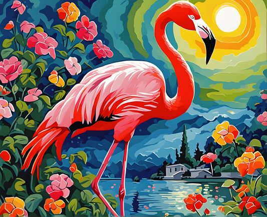 A flamingo (2) - Van-Go Paint-By-Number Kit