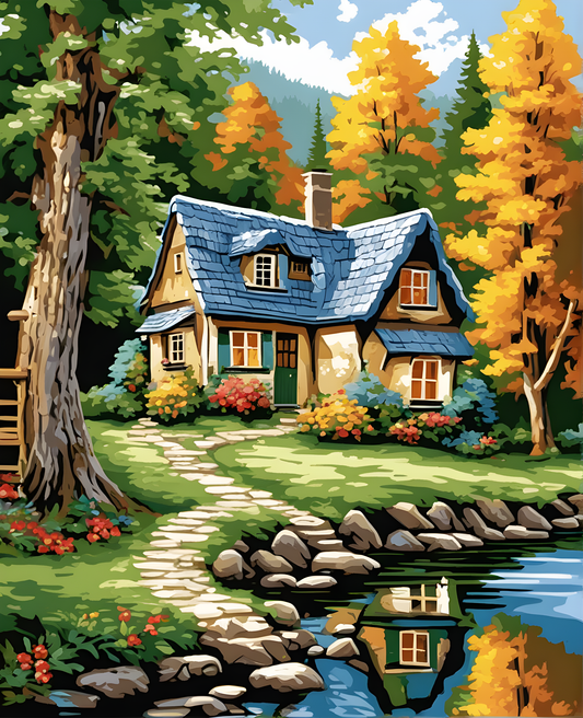 Forest Cottage (3) - Van-Go Paint-By-Number Kit