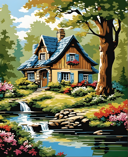 A Forest Cottage (2) - Van-Go Paint-By-Number Kit