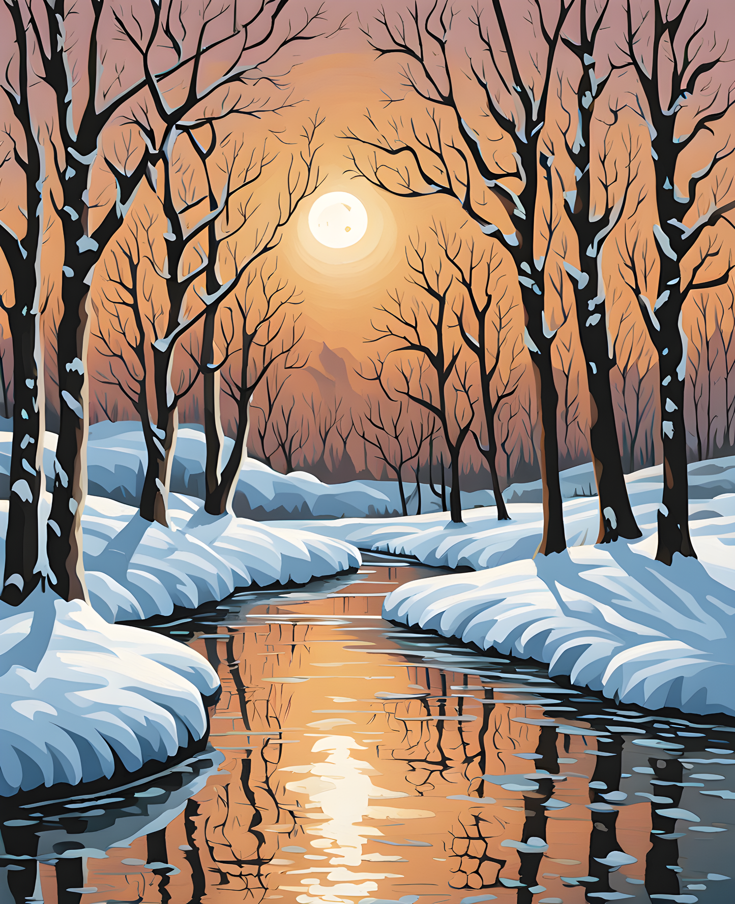 A Frozen River (4) - Van-Go Paint-By-Number Kit