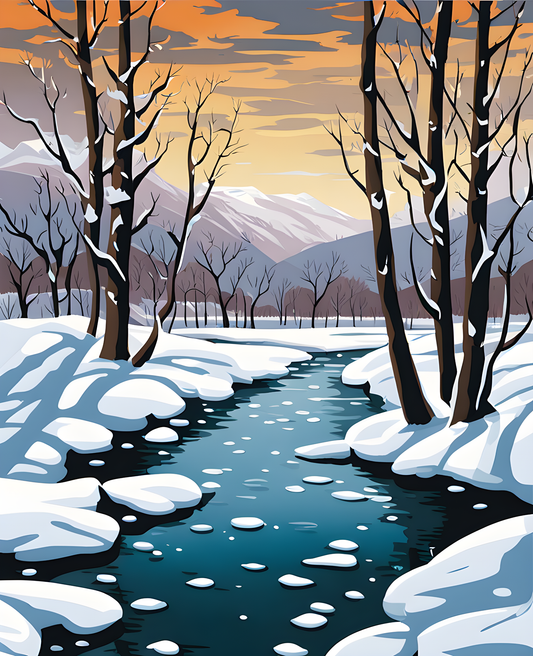 A Frozen River (3) - Van-Go Paint-By-Number Kit