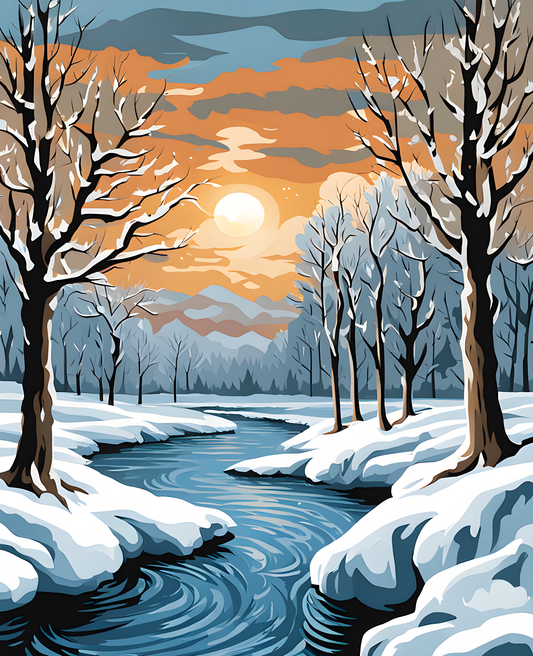 A Frozen River (2) - Van-Go Paint-By-Number Kit