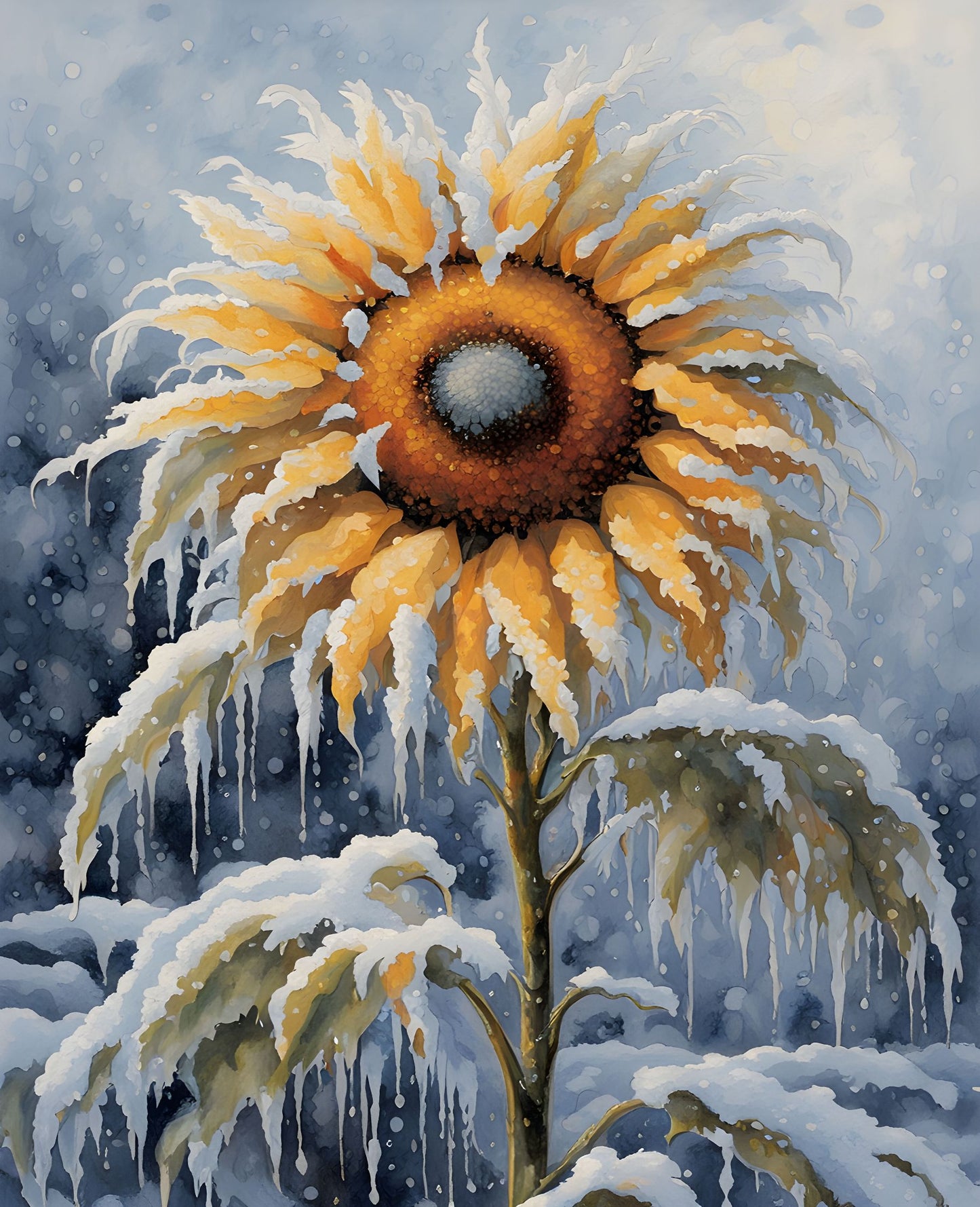 A Frozen Sunflower (3) - Van-Go Paint-By-Number Kit