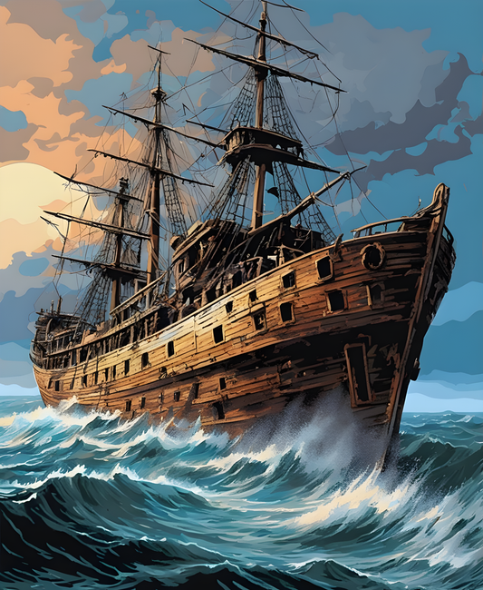 A ghost ship (1) - Van-Go Paint-By-Number Kit