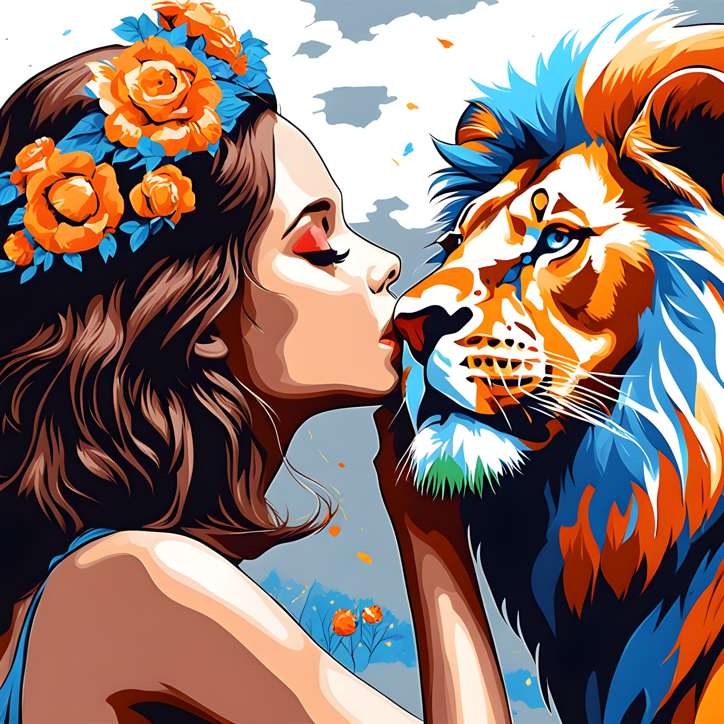 Lion Kiss PD (1) - Van-Go Paint-By-Number Kit