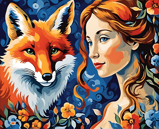 A Girl with a Fox (2) - Van-Go Paint-By-Number Kit