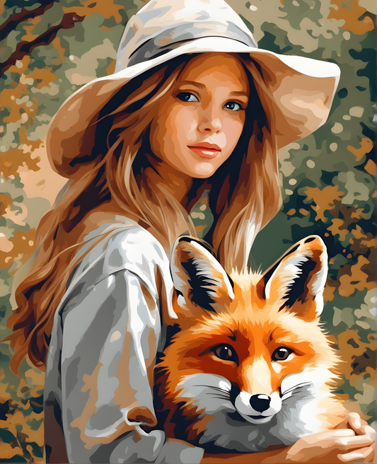 A Girl with a Fox (1) - Van-Go Paint-By-Number Kit