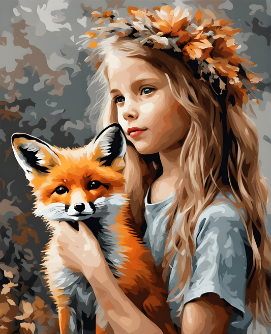 A Girl with a Fox (4) - Van-Go Paint-By-Number Kit