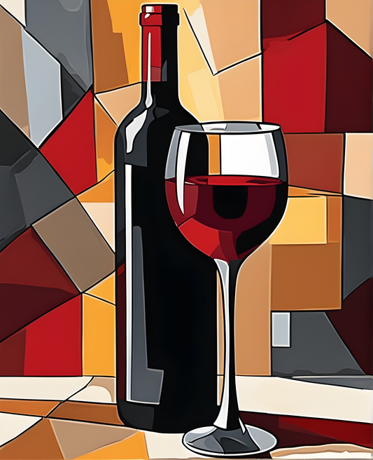 A glass of red wine (2) - Van-Go Paint-By-Number Kit