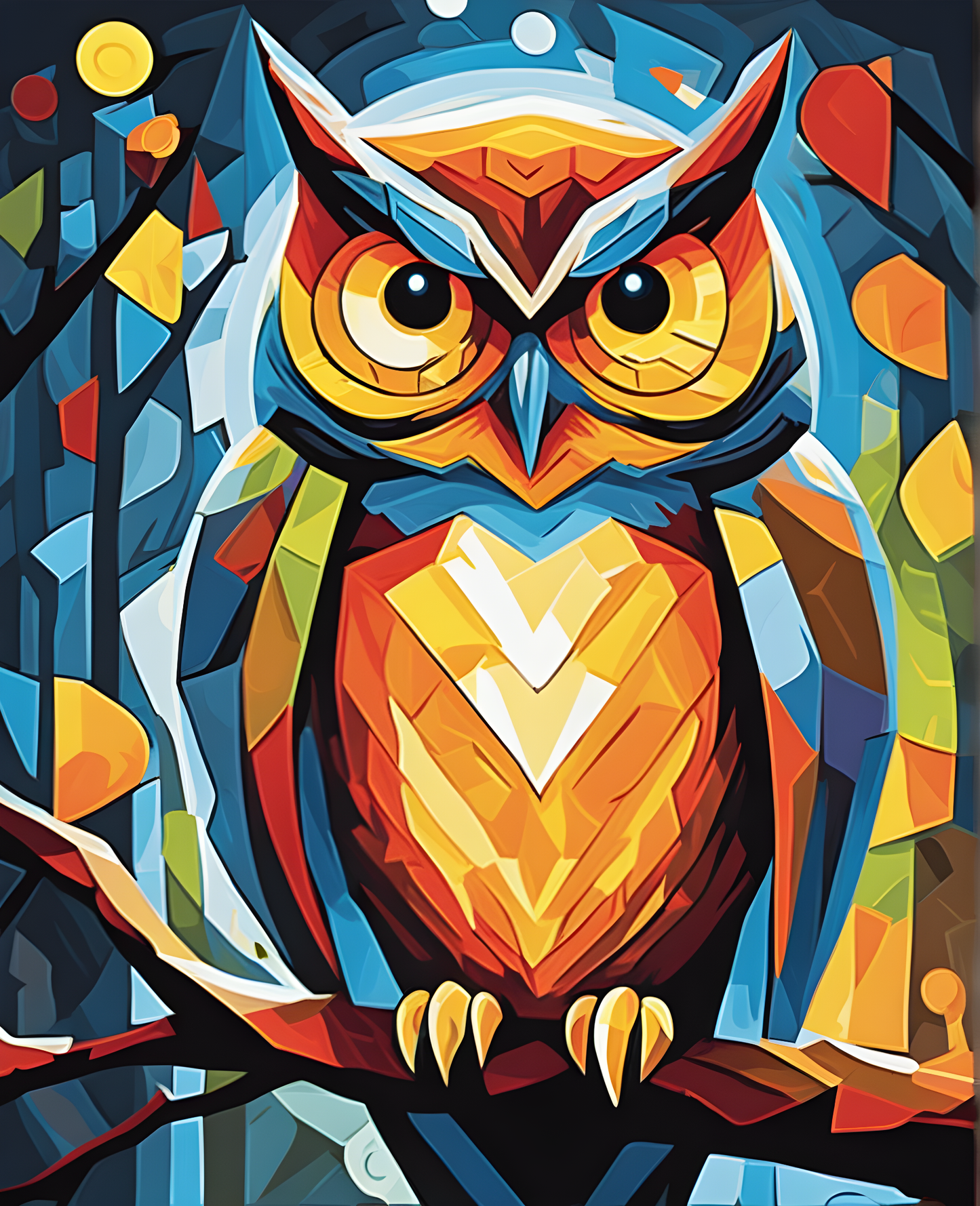 A glowing owl (2) - Van-Go Paint-By-Number Kit