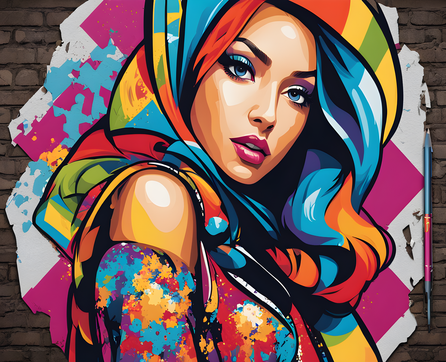 Graffiti Poster Girl PD (1) - Van-Go Paint-By-Number Kit