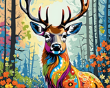 A hippie deer - Van-Go Paint-By-Number Kit