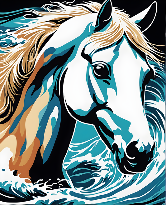 Ocean Horse (2) - Van-Go Paint-By-Number Kit
