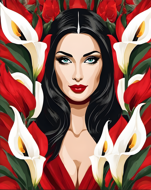 Lady In Red Collection PD (20) - With White Callas - Van-Go Paint-By-Number Kit