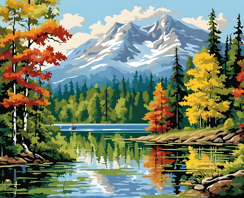 A Lake in the Forest (1) - Van-Go Paint-By-Number Kit