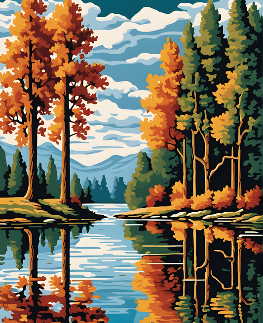 A Lake in the Forest (2) - Van-Go Paint-By-Number Kit