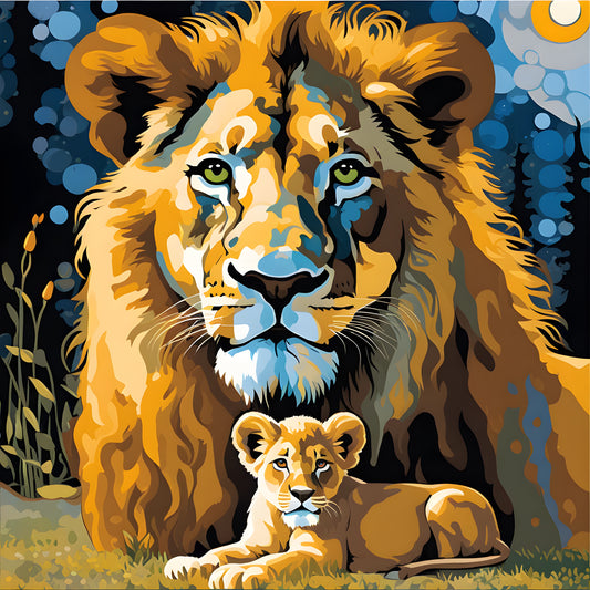 The Father Spirit of a Lion Cub (3) - Van-Go Paint-By-Number Kit