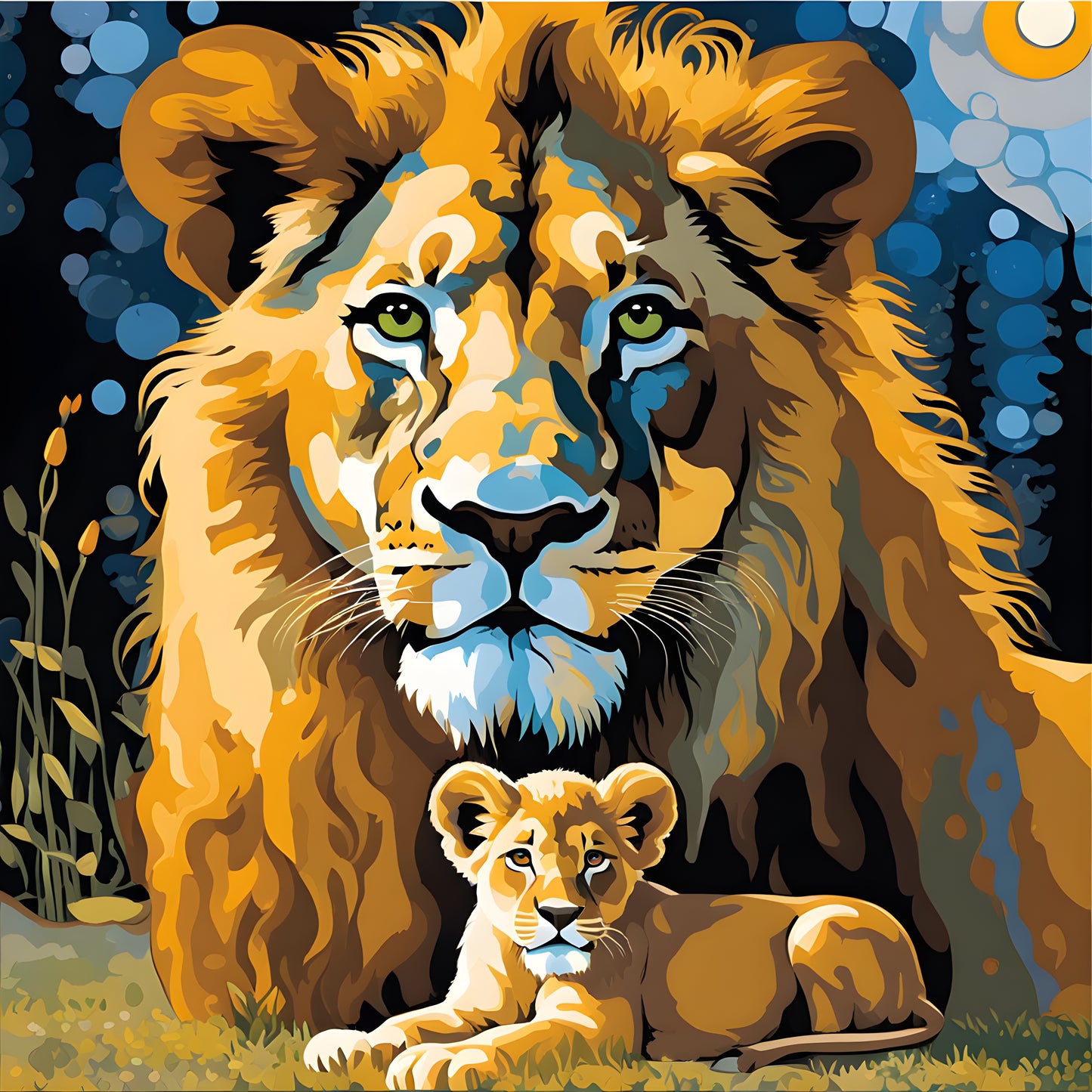 The Father Spirit of a Lion Cub (3) - Van-Go Paint-By-Number Kit