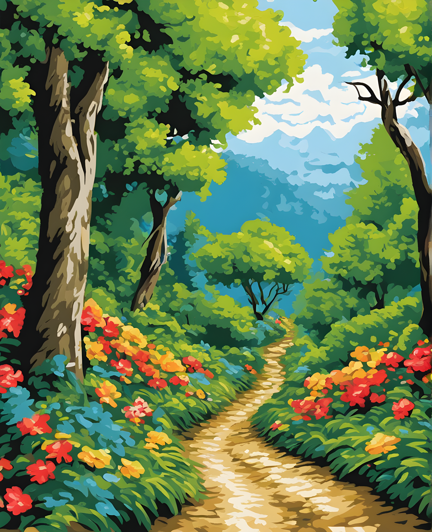 A path in the trees - Van-Go Paint-By-Number Kit