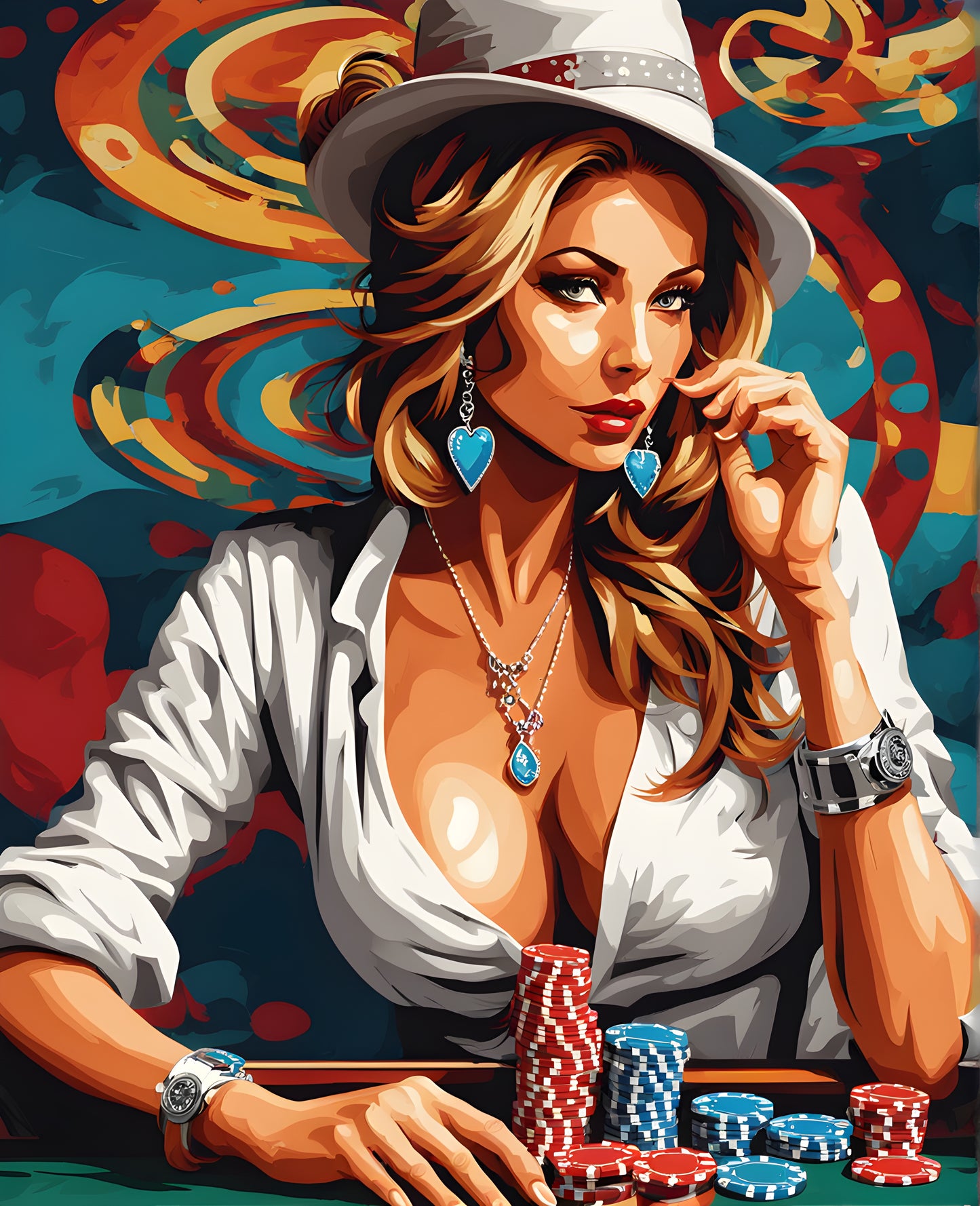 A Poker Lady PD (1) - Van-Go Paint-By-Number Kit