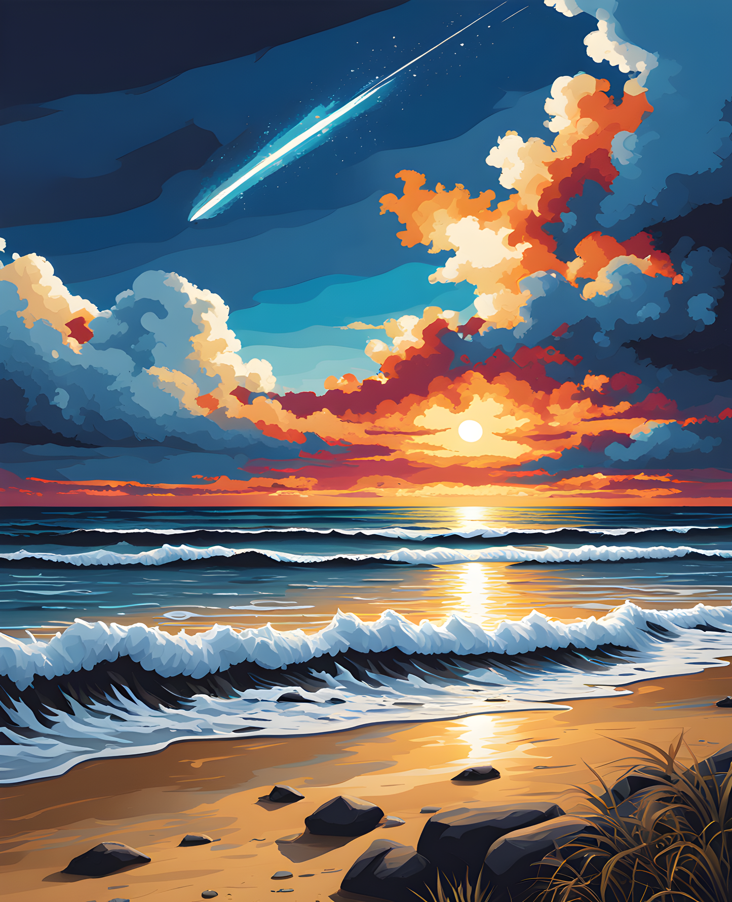 A seaside meteor (3) - Van-Go Paint-By-Number Kit