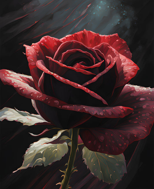 A Shadowy Black Rose (2) - Van-Go Paint-By-Number Kit