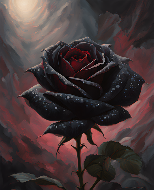 A Shadowy Black Rose (1) - Van-Go Paint-By-Number Kit