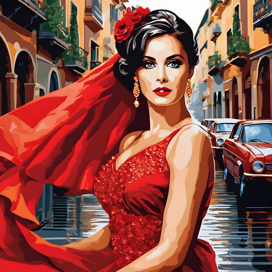 Lady In Red Collection PD (66) - A Spanish Dancer - Van-Go Paint-By-Number Kit