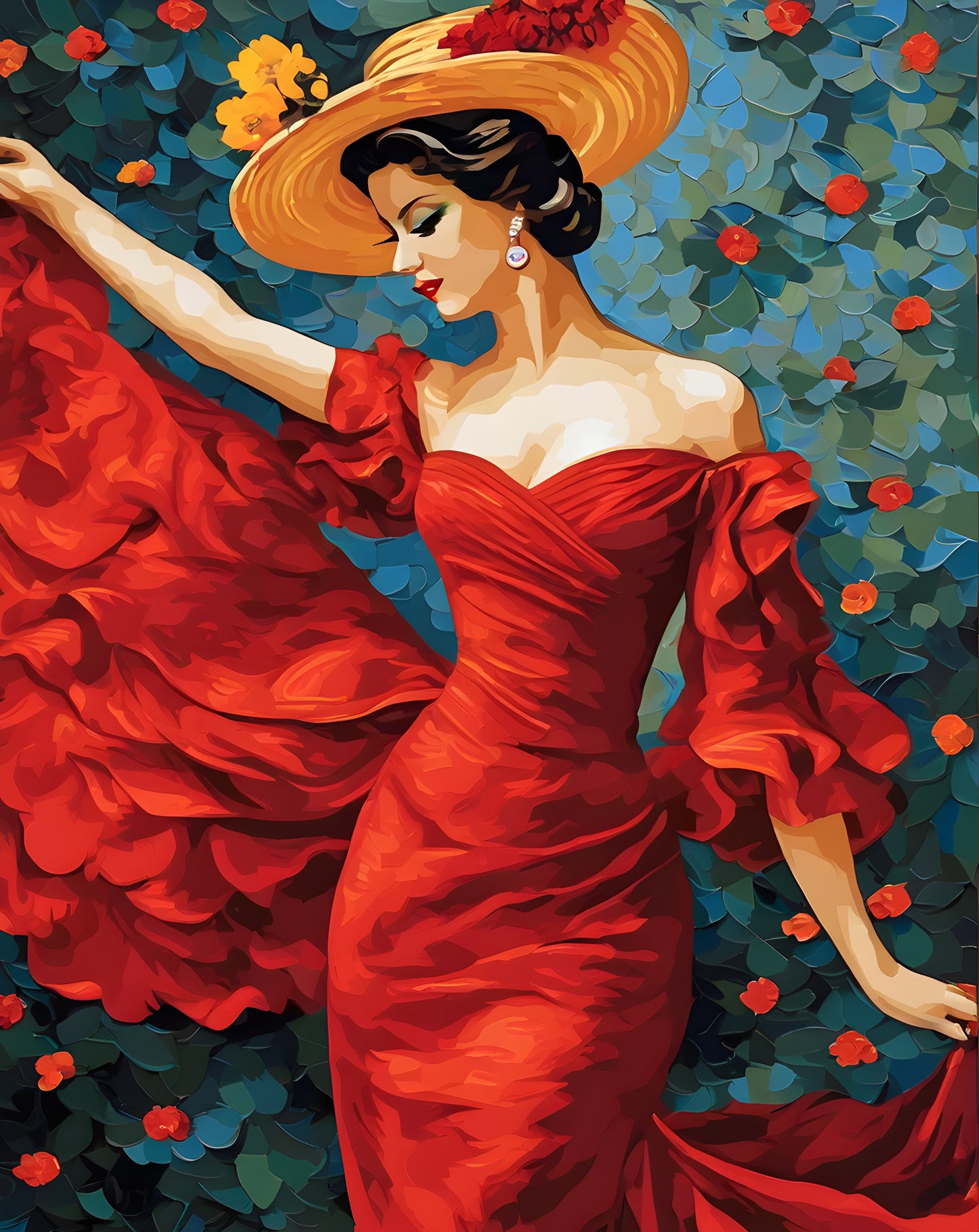 Lady In Red Collection PD (67) - A Spanish Dancer - Van-Go Paint-By-Number Kit