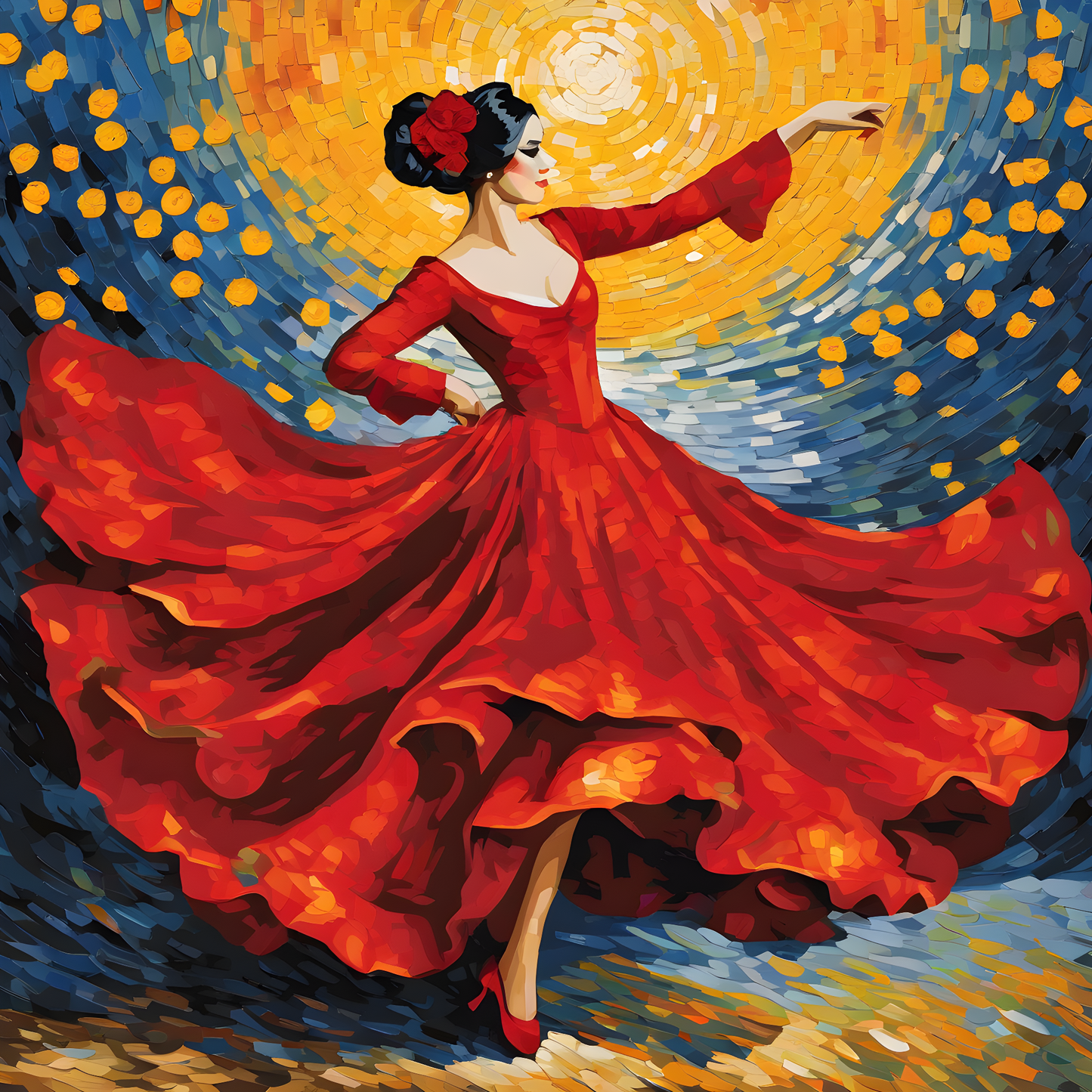 Lady In Red Collection PD (37) - A Spanish Dancer - Van-Go Paint-By-Number Kit