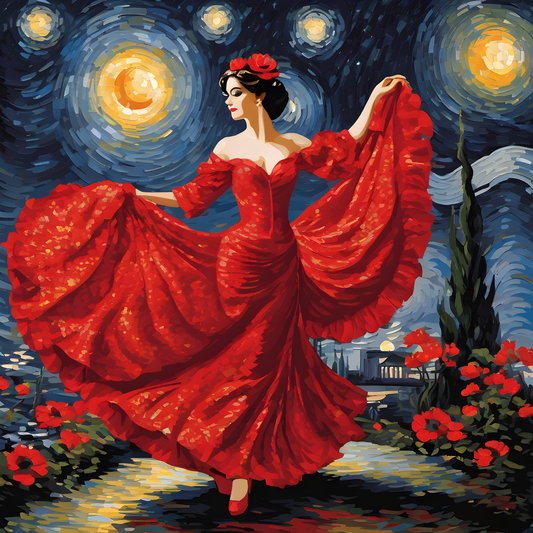 Lady In Red Collection PD (35) - A Spanish Dancer - Van-Go Paint-By-Number Kit