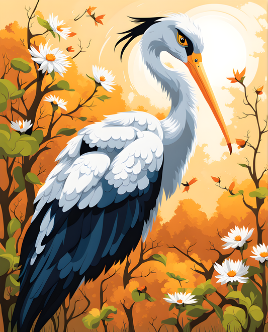 Street Art Collection OD (37) - a Stork - Van-Go Paint-By-Number Kit