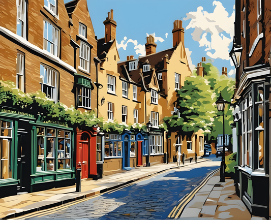 Street in Cambridge - Van-Go Paint-By-Number kit