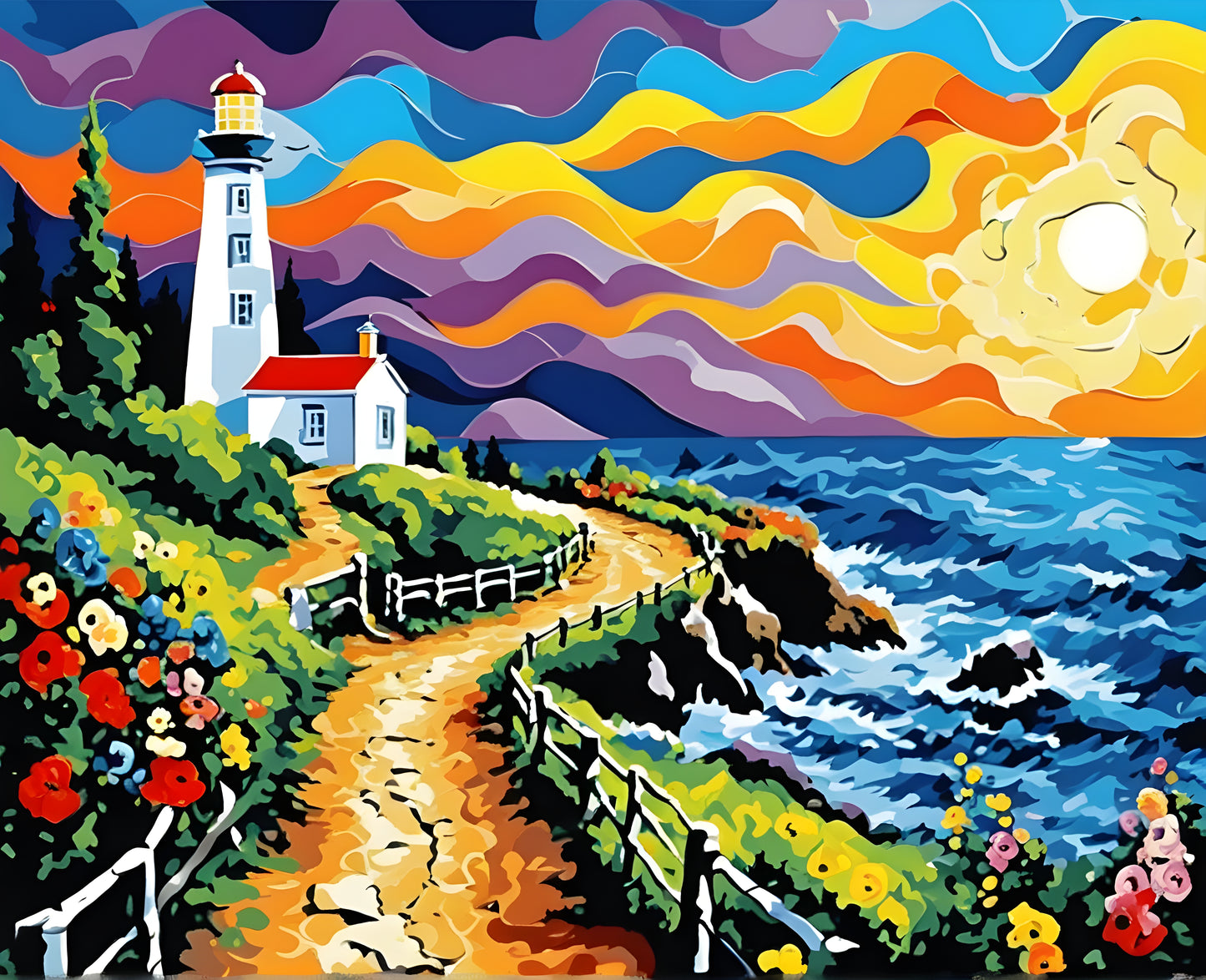 A Trail To The Lighthouse - Van-Go Paint-By-Number Kit