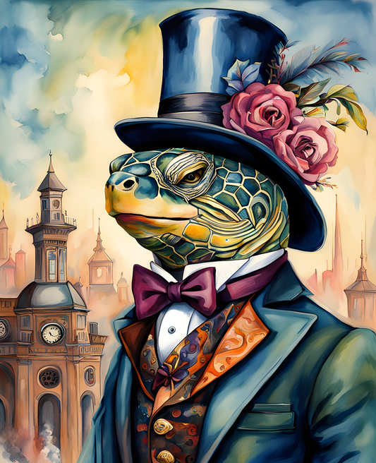 Fashionable Turtle (3) - Van-Go Paint-By-Number Kit