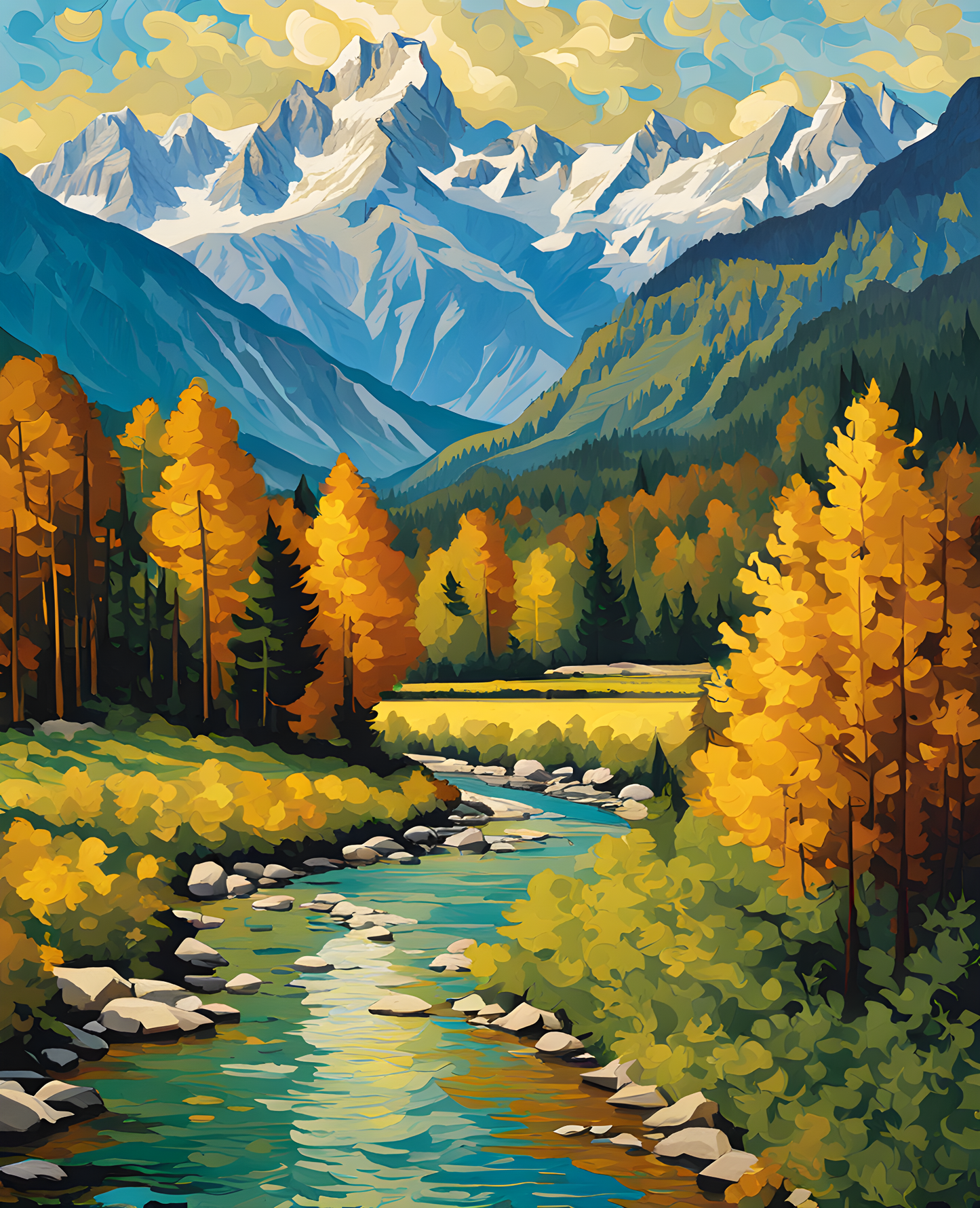 View of Triglav in Slovenia - Van-Go Paint-By-Number Kit