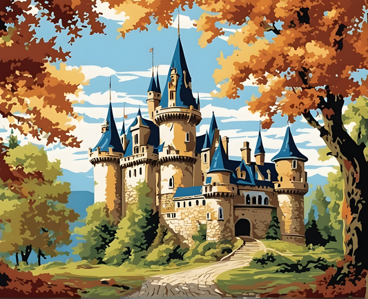 A vintage castle - Van-Go Paint-By-Number Kit (F118)