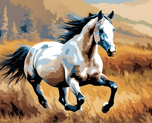A wild horse galloping -  Van-Go Paint-By-Number Kit