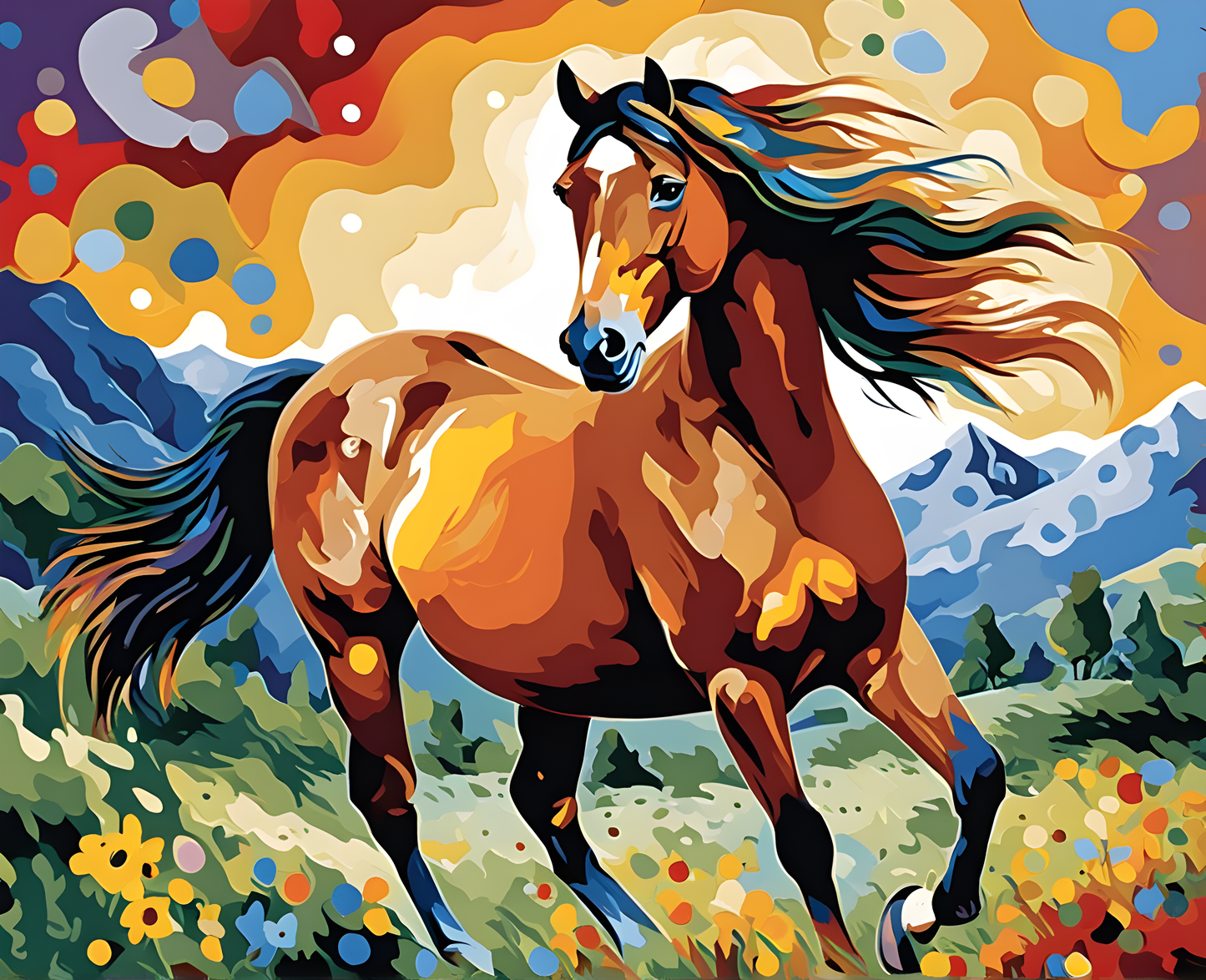 A Wild Mustang Horse (PD) - Van-Go Paint-By-Number Kit