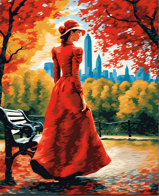Central Park in Red (PD) - Van-Go Paint-By-Number Kit