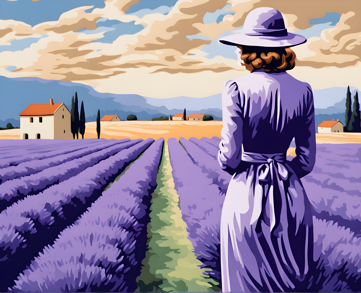 In the middle of a lavender field (1) - Van-Go Paint-By-Number Kit