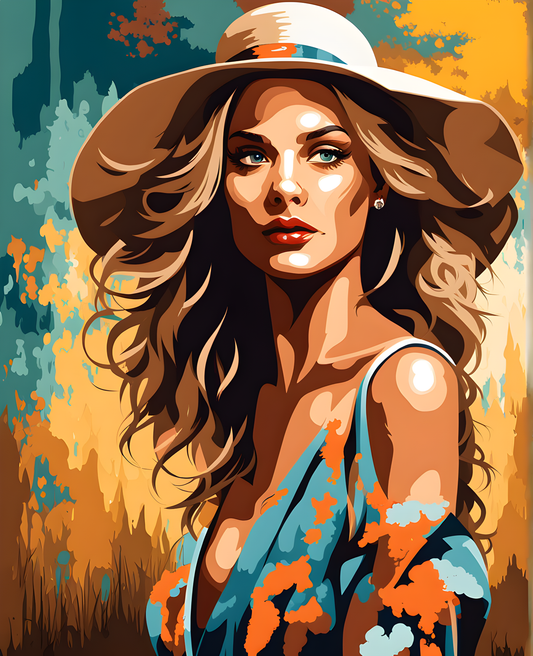 Street Art Collection OD (41) - a Woman Portrait - Van-Go Paint-By-Number Kit