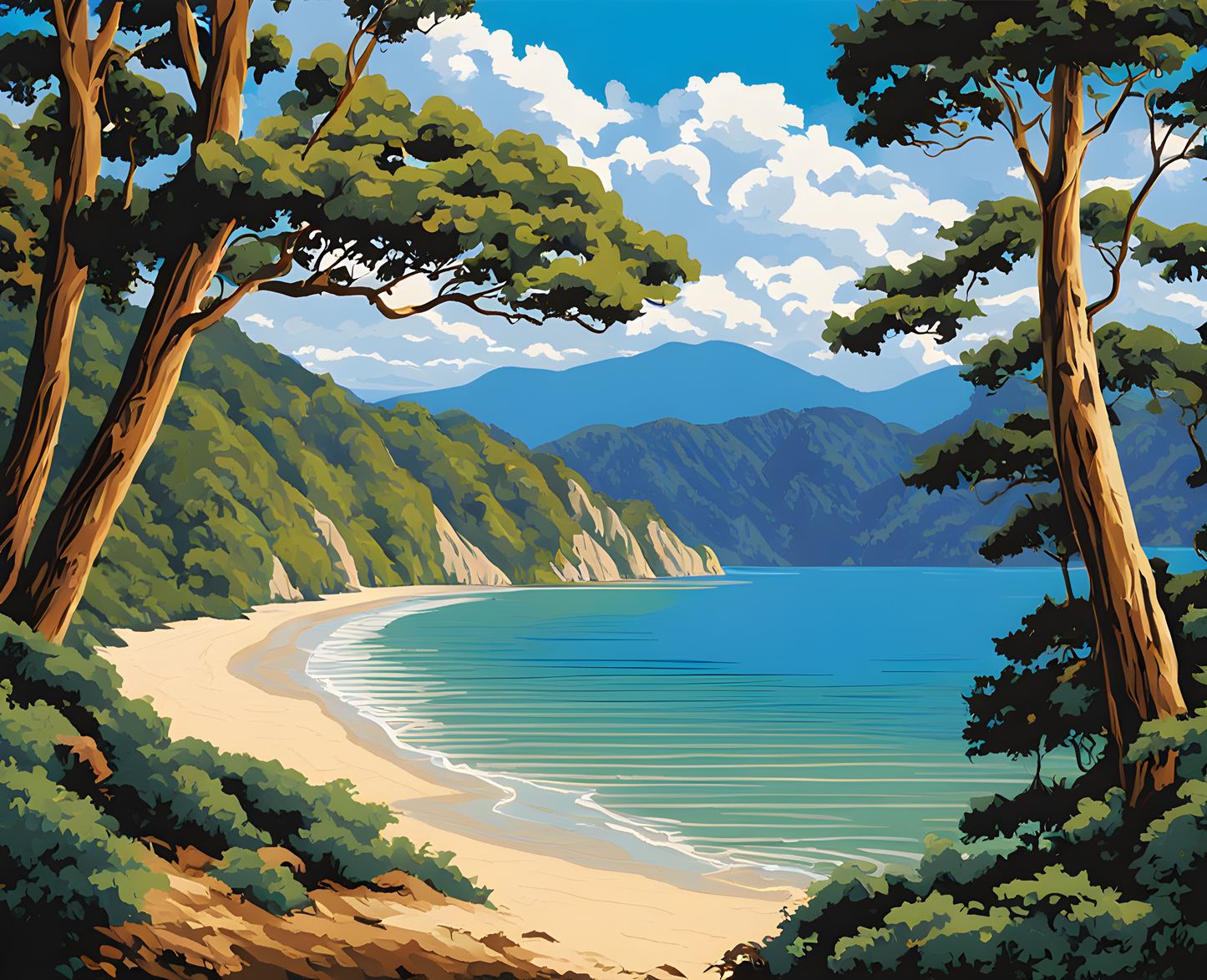 New Zealand Collection PD (17) - Abel Tasman National Park - Van-Go Paint-By-Number Kit