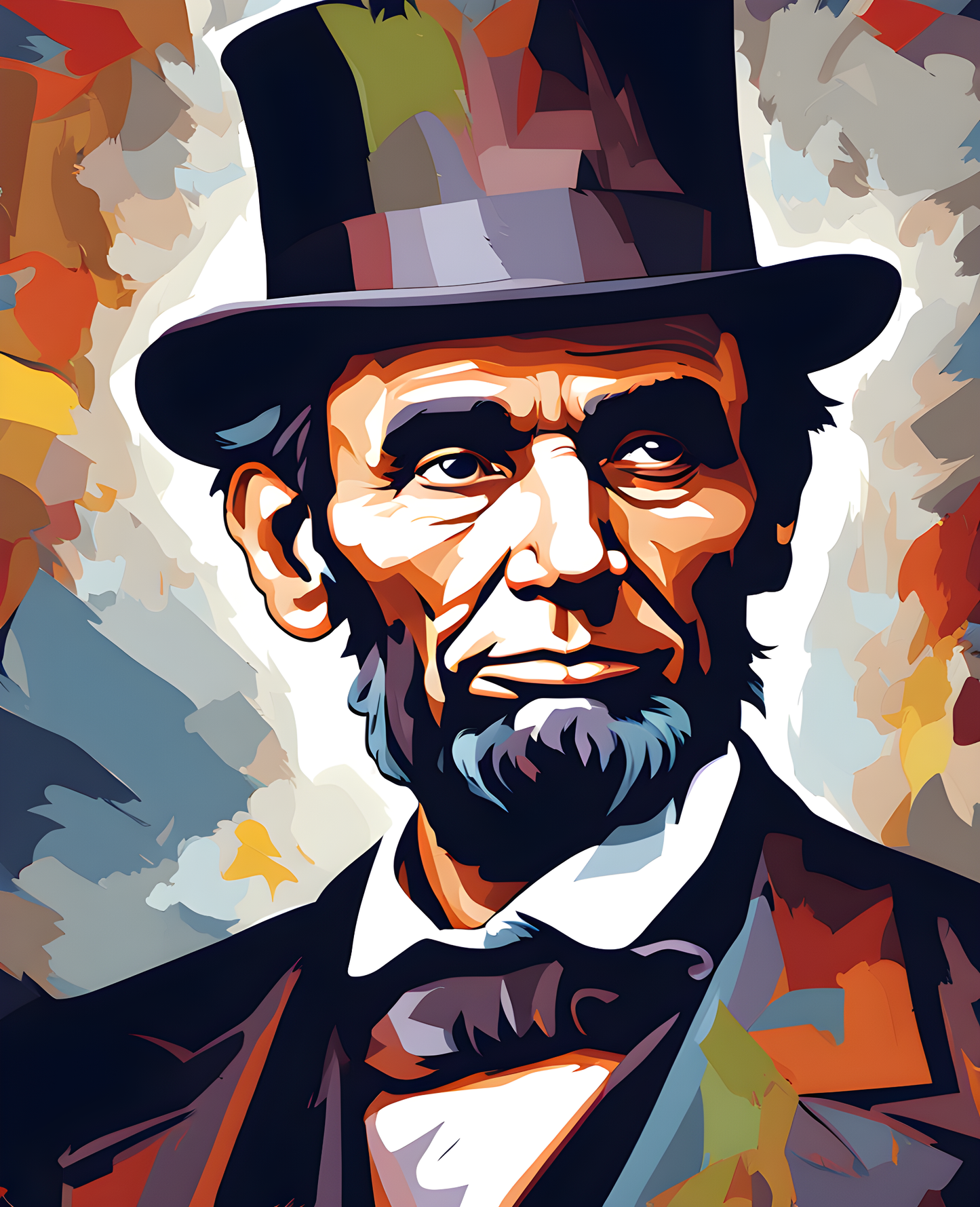 USA Presidential Portraits PD (79) - Abraham Lincoln - Van-Go Paint-By-Number Kit