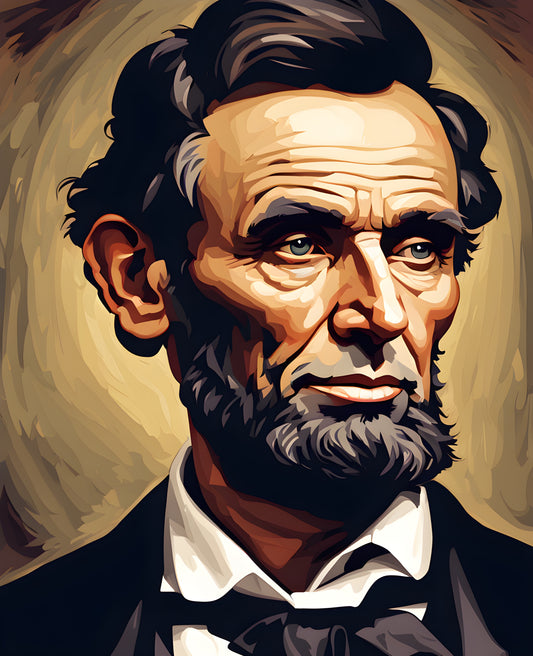 USA Presidential Portraits PD (82) - Abraham Lincoln - Van-Go Paint-By-Number Kit