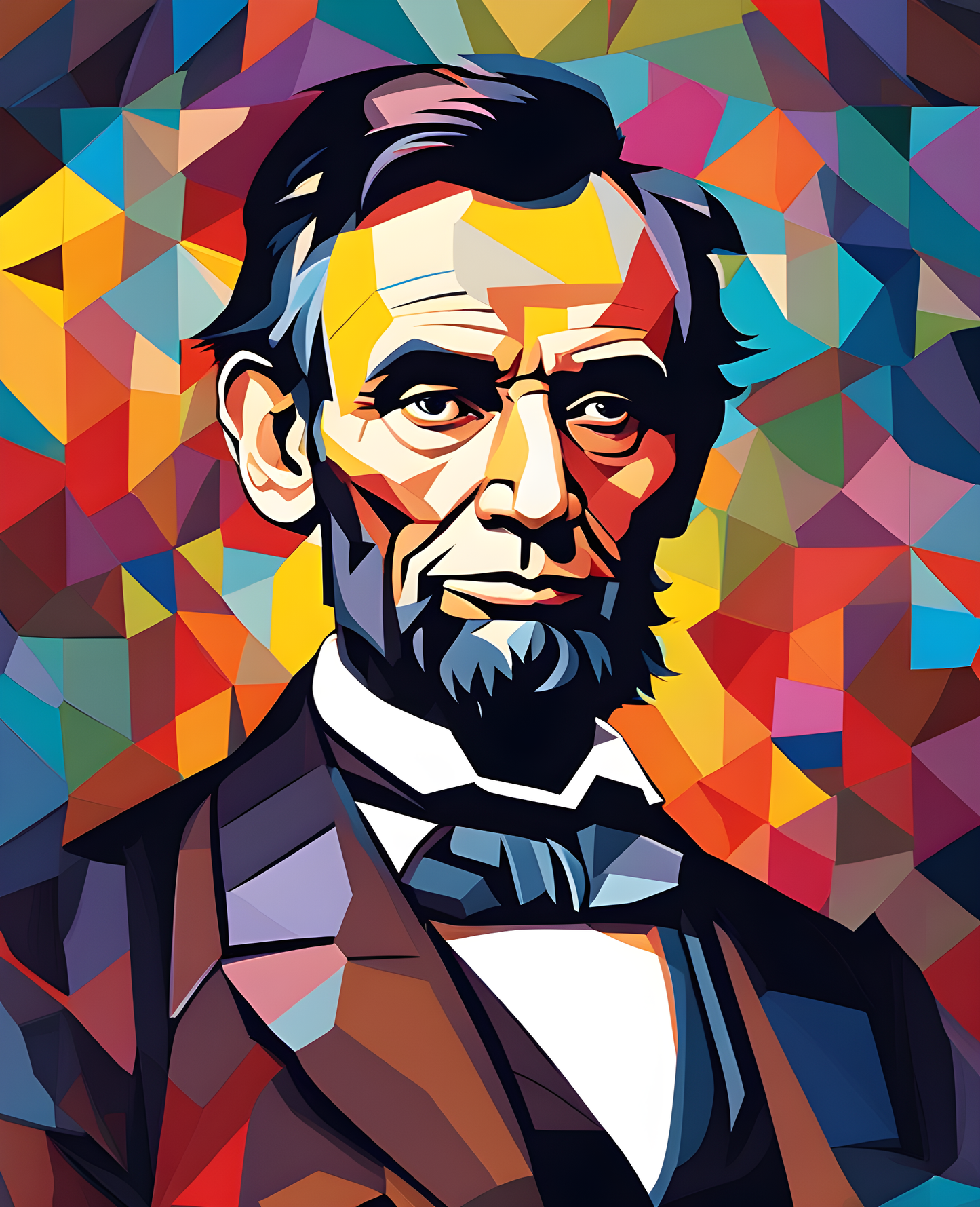 USA Presidential Portraits PD (87) - Abraham Lincoln - Van-Go Paint-By-Number Kit